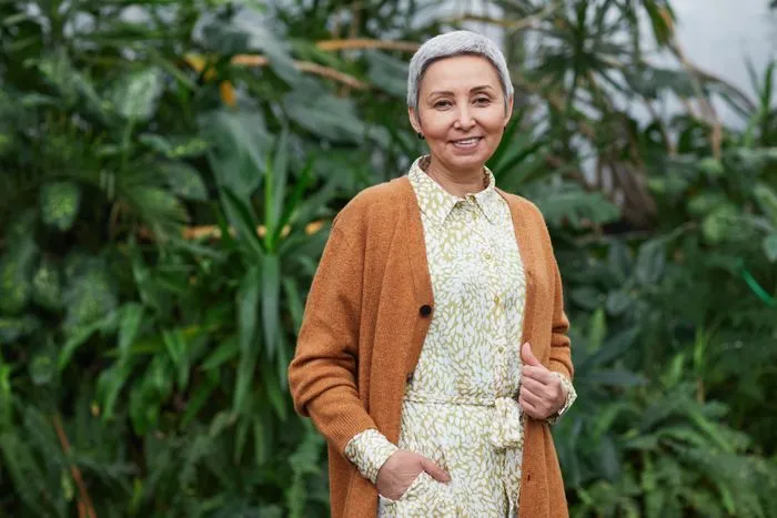 Confident mature Indian woman representing menopause and women's wellness